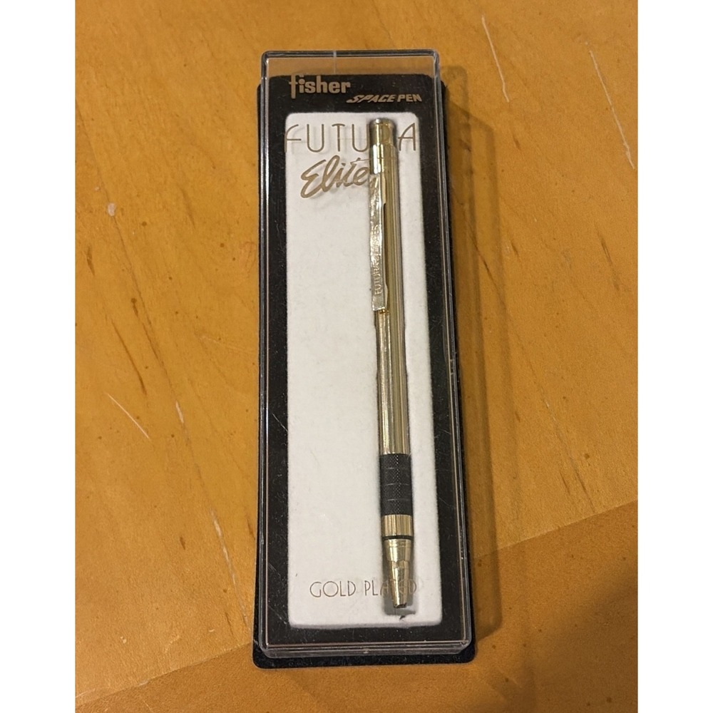 Vintage Fisher Futura Elite Space Pen With Case Gold Plated